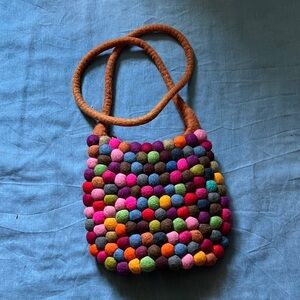 Colorful Felt Ball Women's Bag